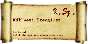 Kövesi Szergiusz névjegykártya